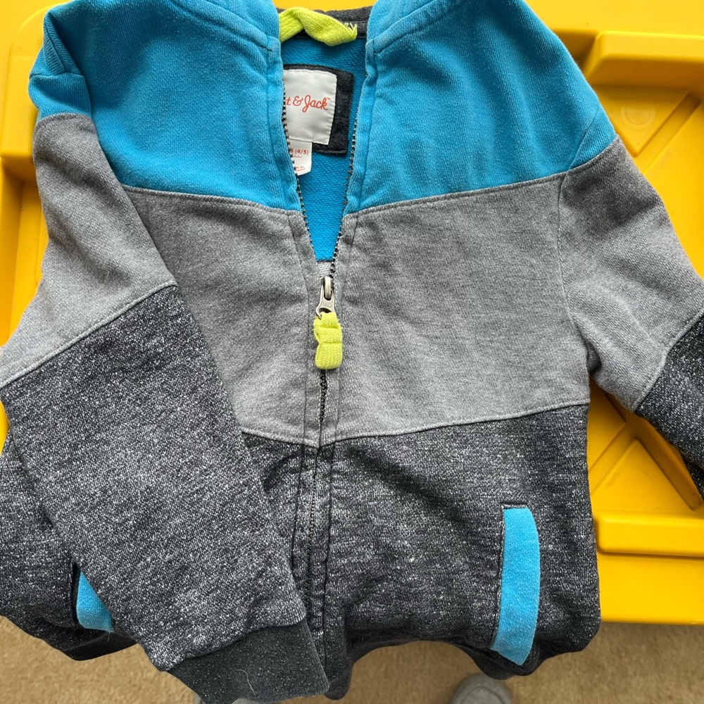 Cat & Jack Colorblock Hoodie - Blue and Gray